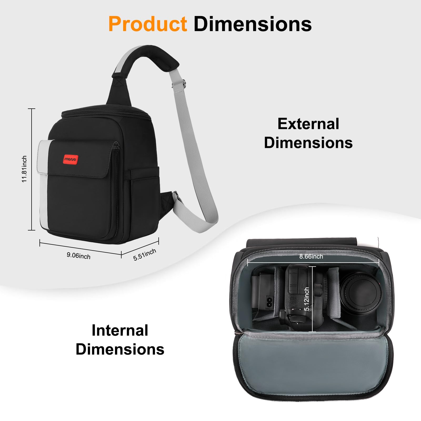 MOSISO Borsa Fotografica Piccola a Tracolla per Fotocamere | DSLR/SLR/Mirrorless, Custodia Imbottita con Tasca Frontale e Parapioggia, Borsa Fotografica per Canon/Nikon/Sony, Nero