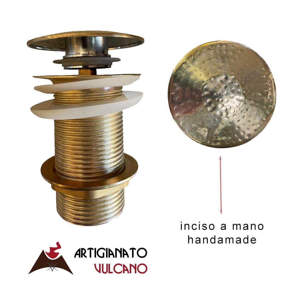 Piletta Click Clack Ottone Incisa a Mano Ø45 mm