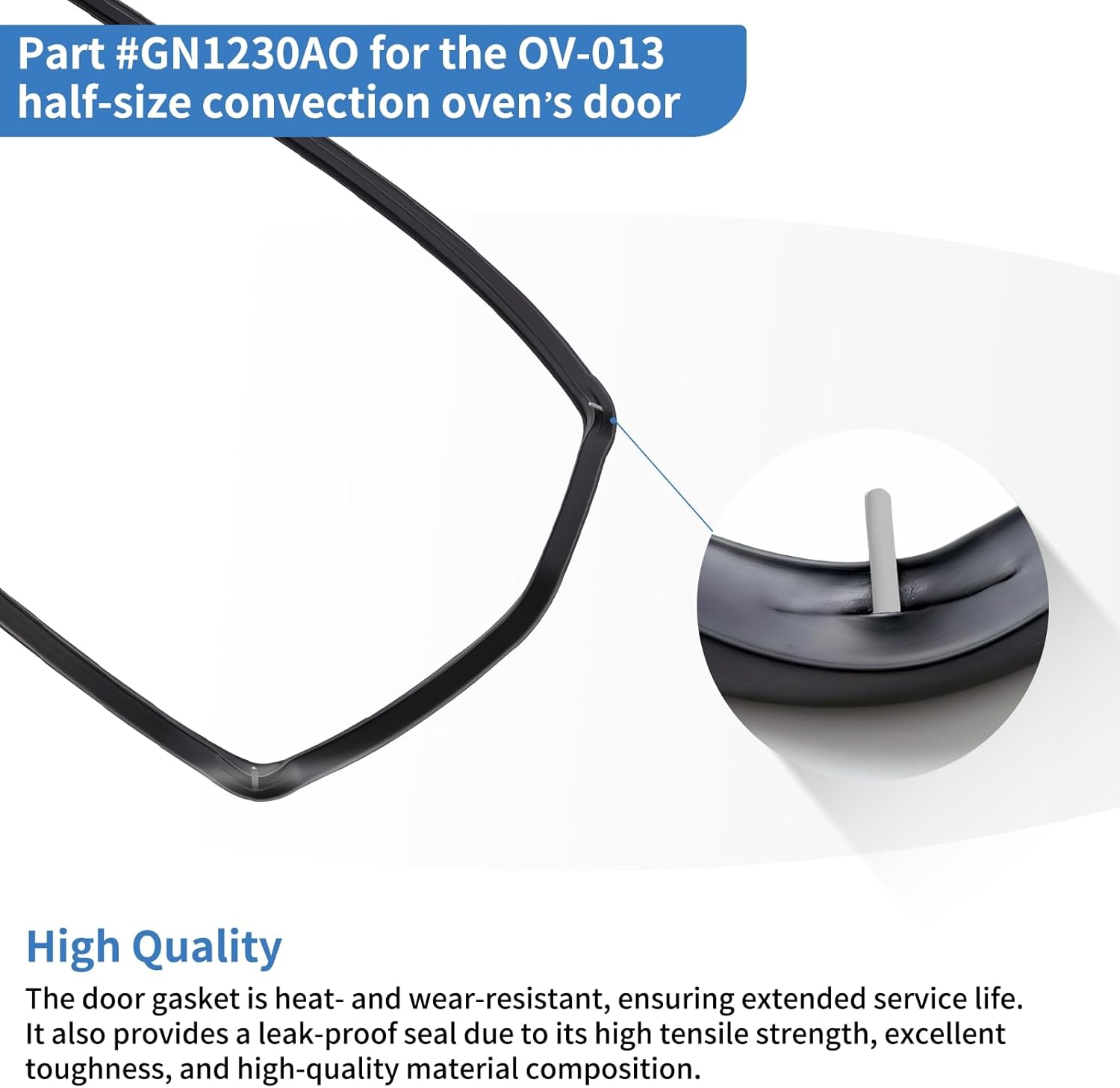 For Cadco OV-013 Door Gasket GN1230AO Replacement Part for Oven Door Seal Gasket (Half-Size Convection Oven XAF013)