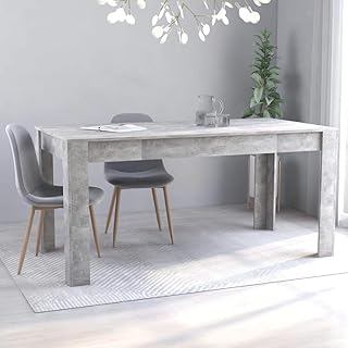vidaXL Tavolo da Pranzo Minimalista Elegante Moderno Robusto Mobili per Interni Arredi Casa Cucina Grigio Cemento 160x80x76 cm in Truciolato