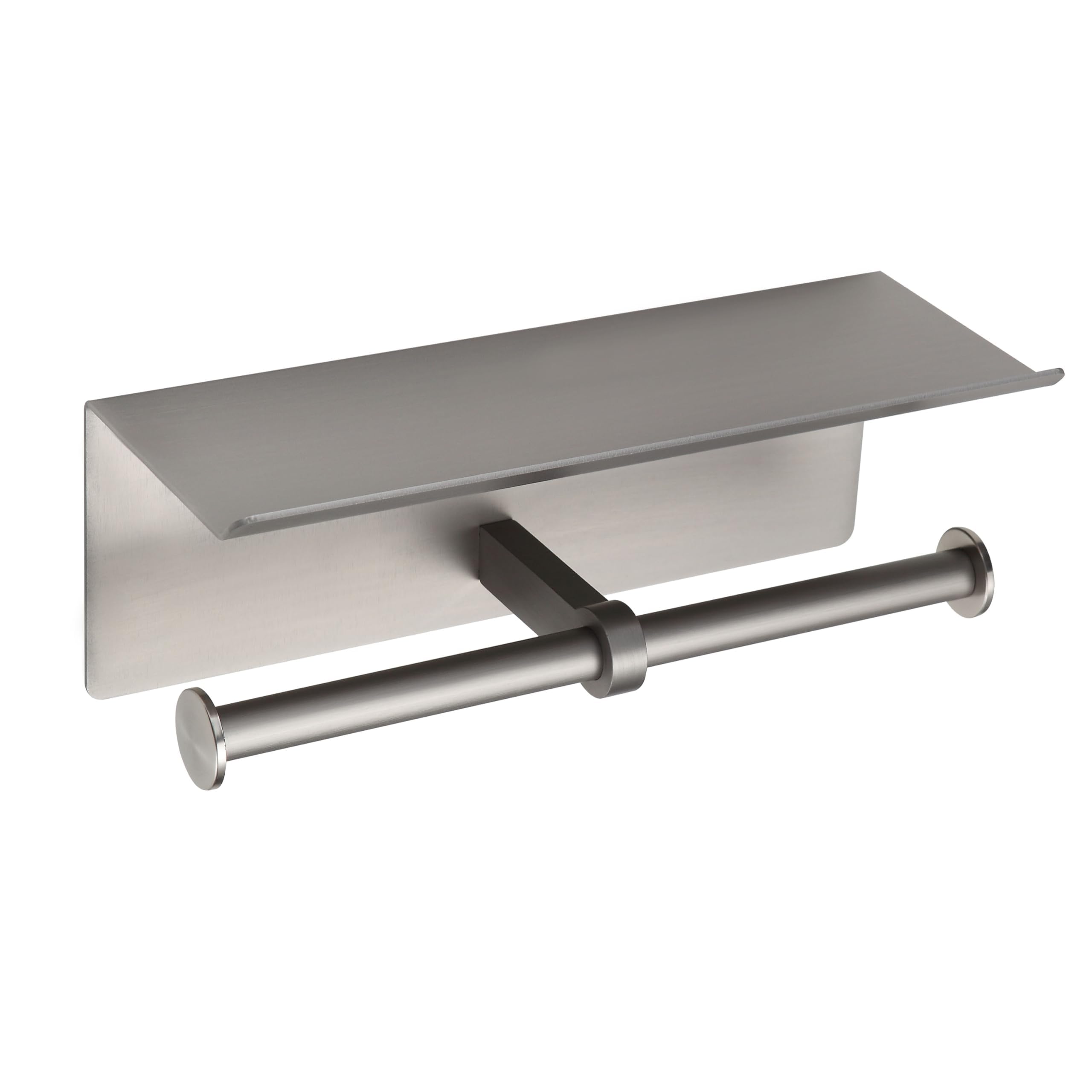 Self Adhesive Aluminum Waterproof Toilet Paper Holder with Shelf Black — Amazon image 13