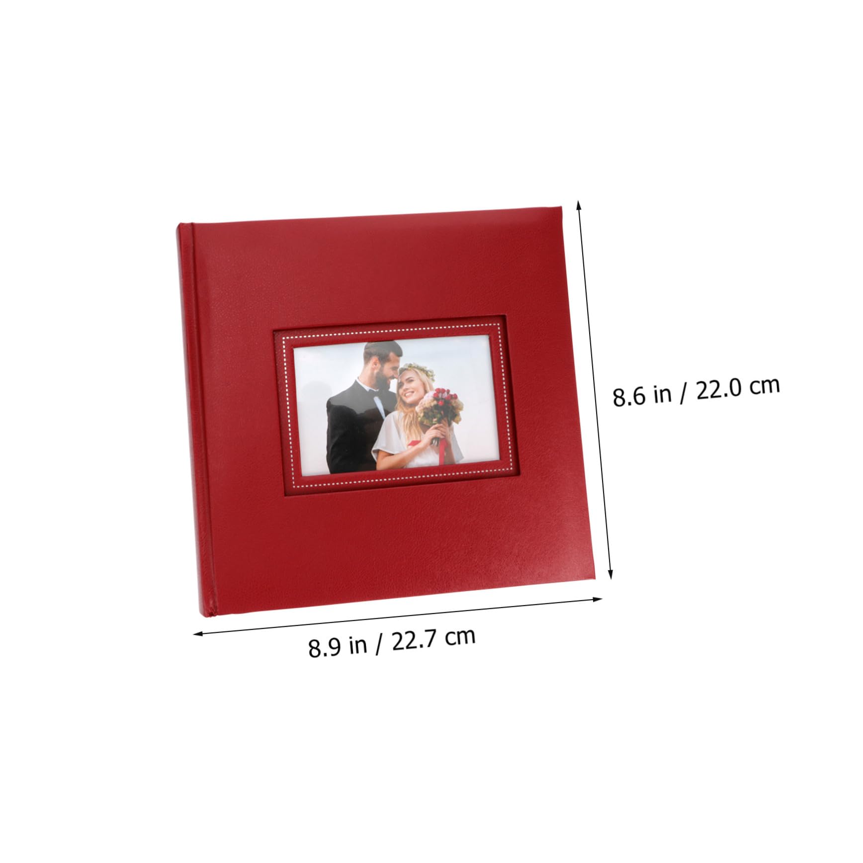 Álbum de Fotos de 200 Bolsillos, Inserción Pp y Papel, Rojo