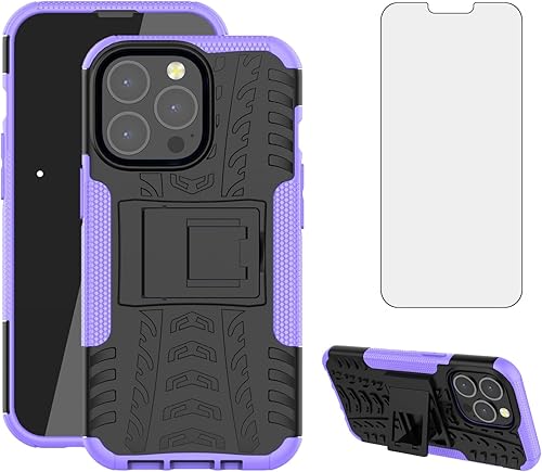 Asuwish Funda de teléfono para iPhone 13 Pro de 6.1 pulgadas con protector de pantalla de vidrio templado y soporte delgado, funda protectora