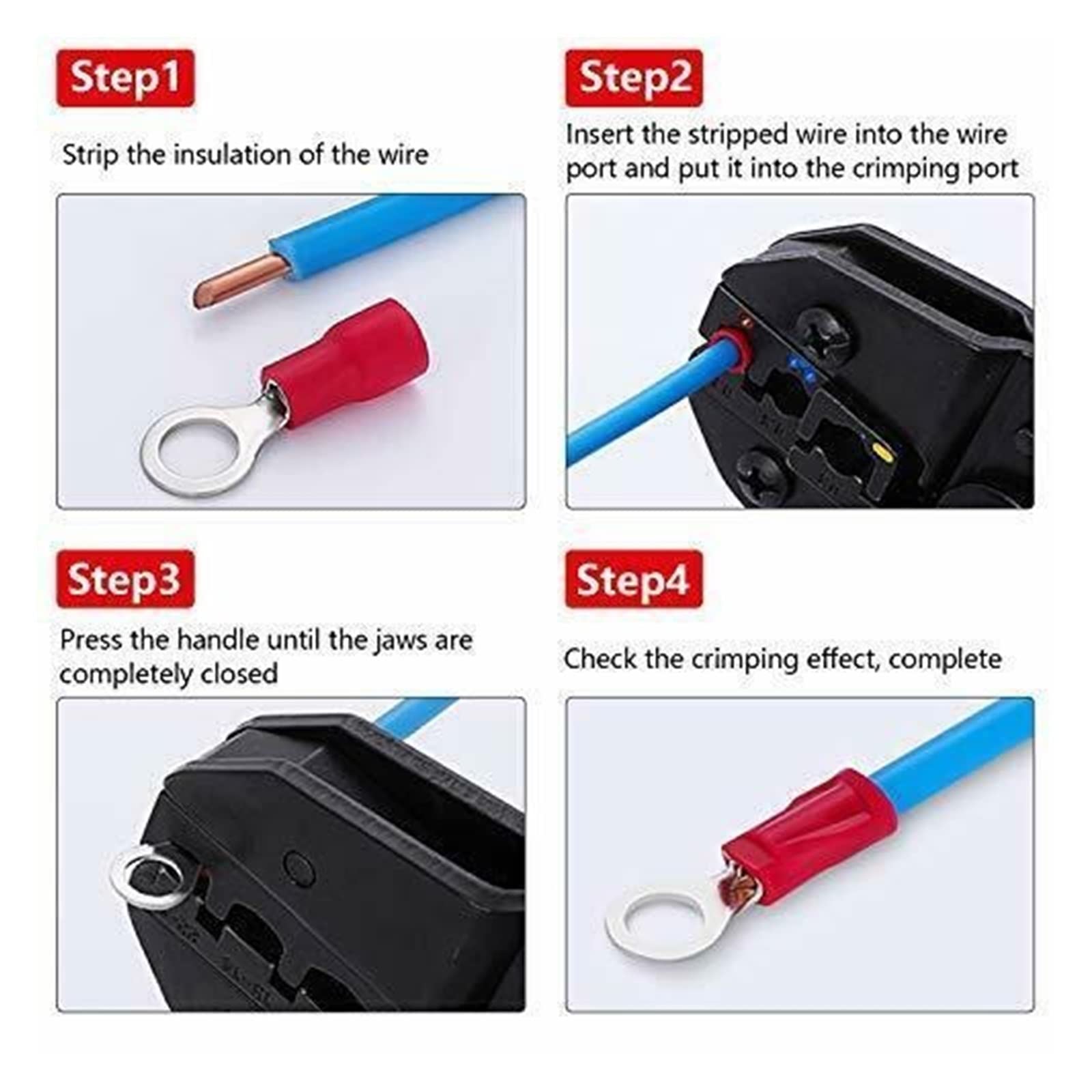 Conector de cable para terminal, Kit de conector cable aislado con terminales horquilla anillo pala, multicolor, varias piezas(222pcs)