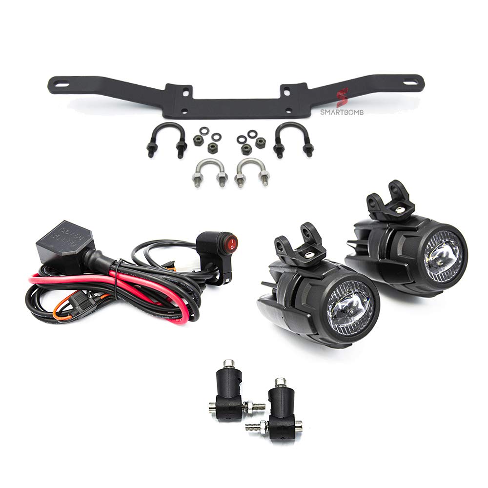 Faretti LED 40W OMOLOGATI E9 IP67 + Staffa faretti addizionali supplementari sottobecco R 1200 GS 2004-2013 Standard Adventure + KIT cablaggio centralina
