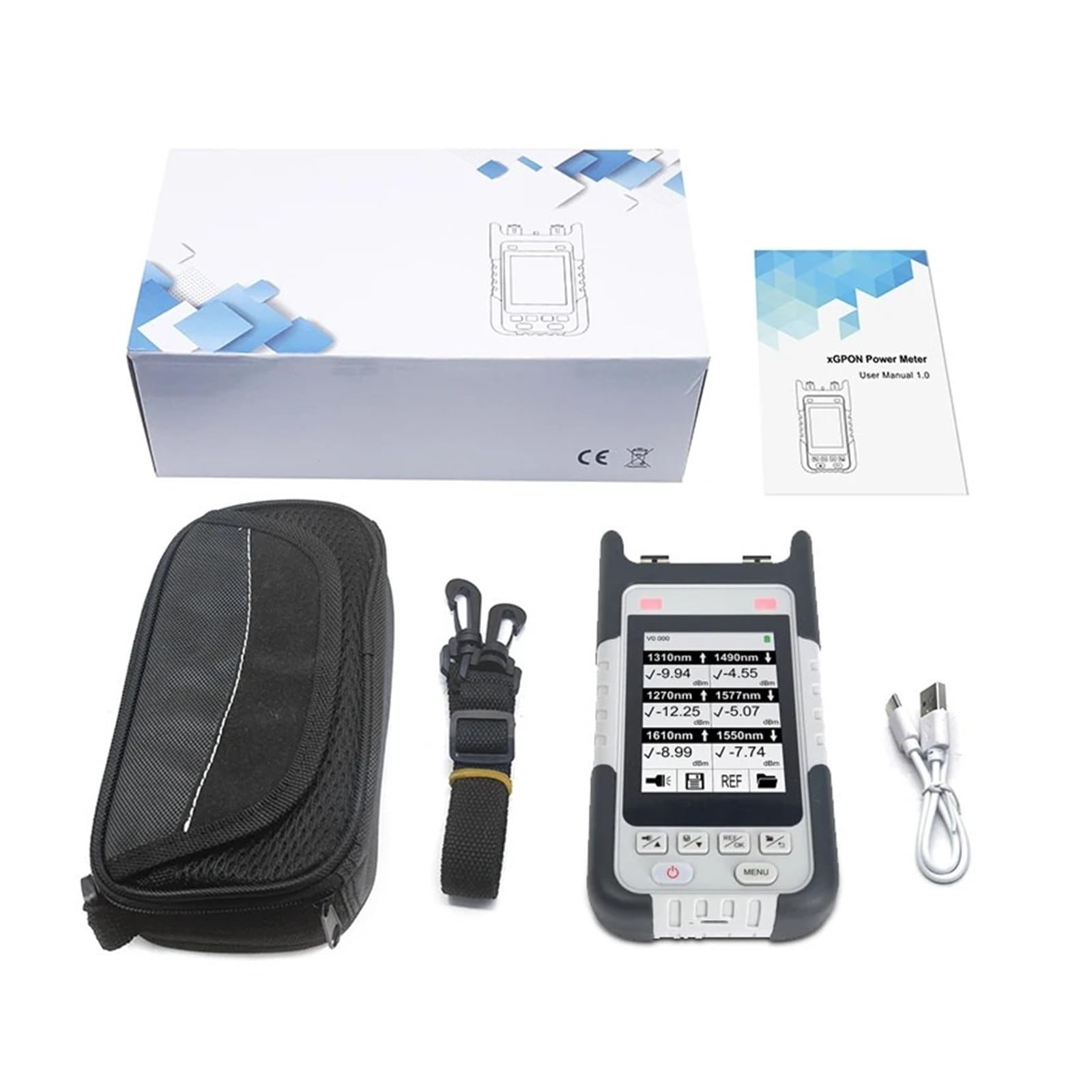 Medidor de potencia óptica Digital TM583 OPM PON, probador de red FTTH con VFL, compatible con prueba de 1270/1310/1490/1550/1577nm(SC APC4 wavelengths)