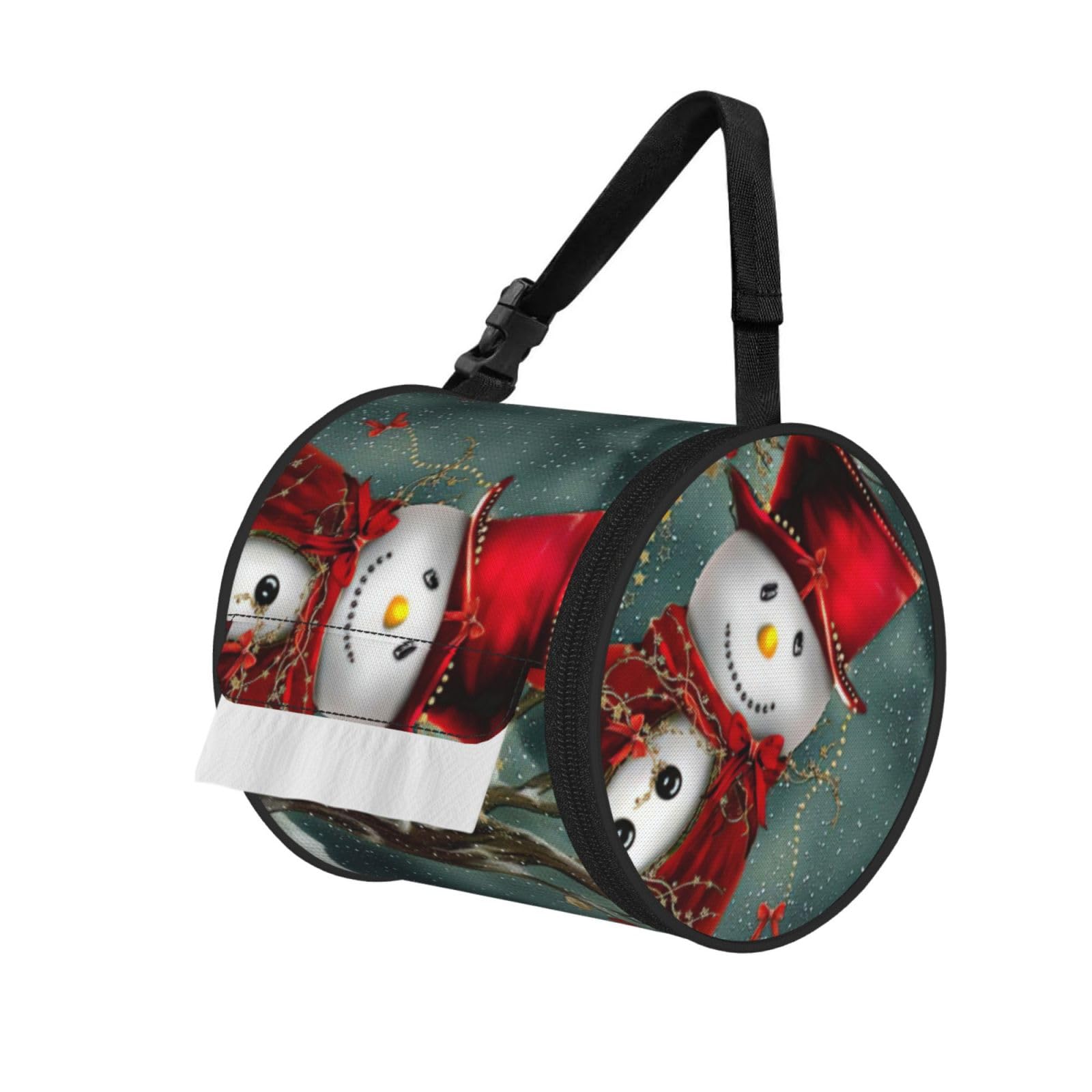 Christmas Print Fashion Tissues Organizer Box, Hanging Tissue Holder For Purse Coins For Car Office Daily Outing