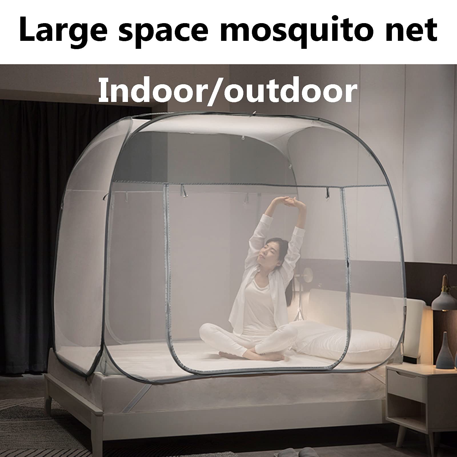 Zanzariera a Scomparsa per Esterni, zanzariera Pieghevole da Giardino, zanzariera Portatile per Campeggio (Colore: Giallo, Dimensioni: 1,5x2x1,6 m)