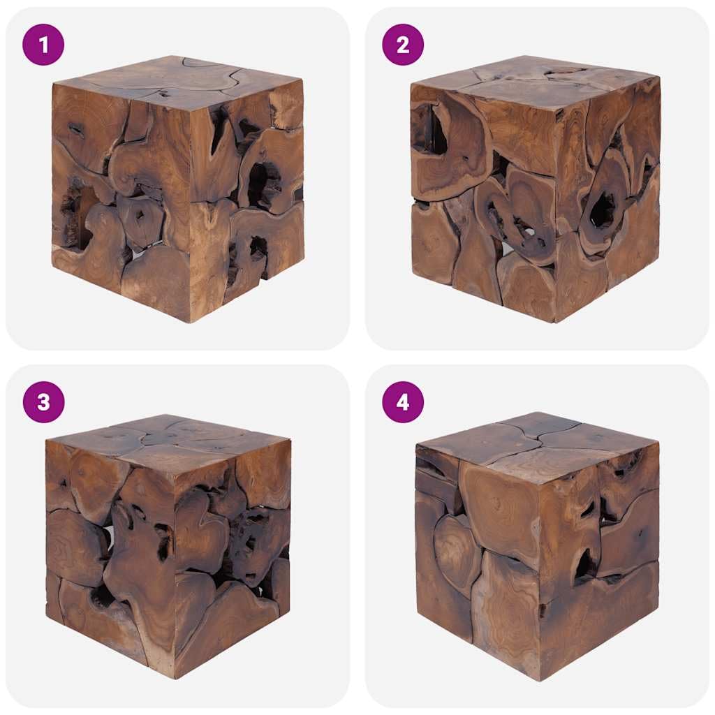 Generico Sgabello in Legno Massello di Teak,Marrone,13.65kg,243472