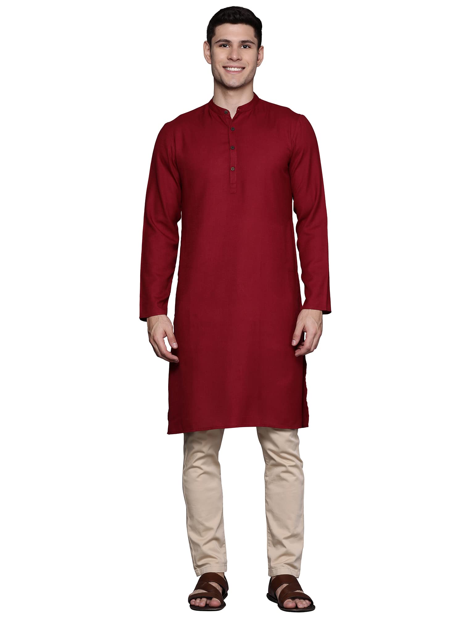 Indo Era Men's Cotton Straight Fit Festive Straight Kurta (Mkt1Br1111) in neutral