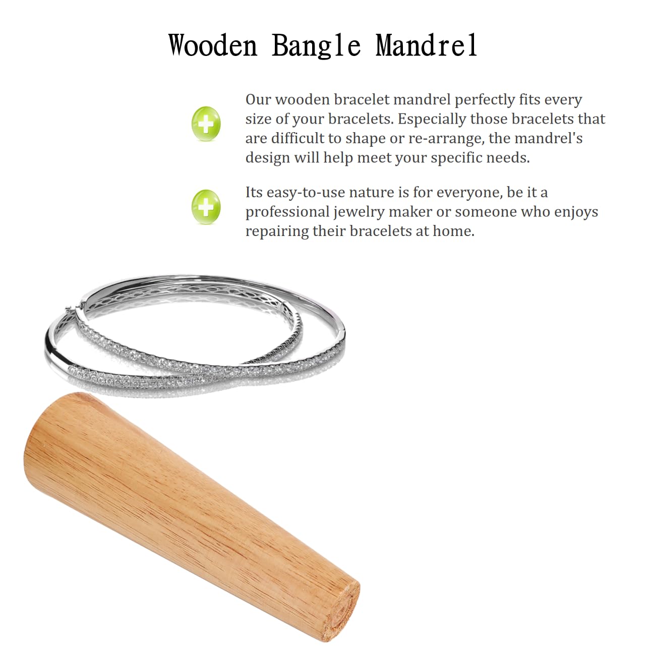 Jewelry Deformation Repair Tool Round Shape Wooden Bangle Mandrel Bracelet Adjuster (short)