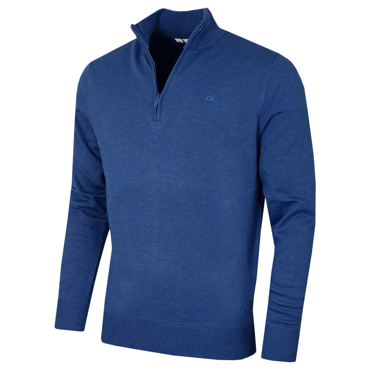 Calvin Klein Mens Campus 1/2 Zip Sweater - Atlantic Blue - XXXXXL
