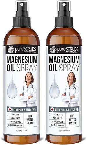 Aceite de magnesio tópico puro absorción ultra rápida para una mejor salud salmuera de Zechstein orgánica paquete de 2 botellas