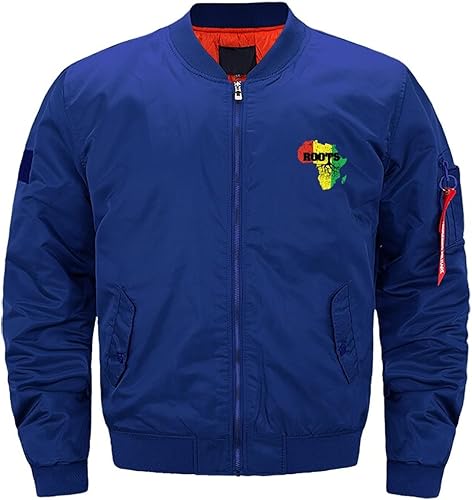Africa Map Reggae Rasta Roots Flight Bomber Chaqueta Otoño Invierno Thicken Windbreaker Abrigos acolchados Casual Outdoor para Hombre