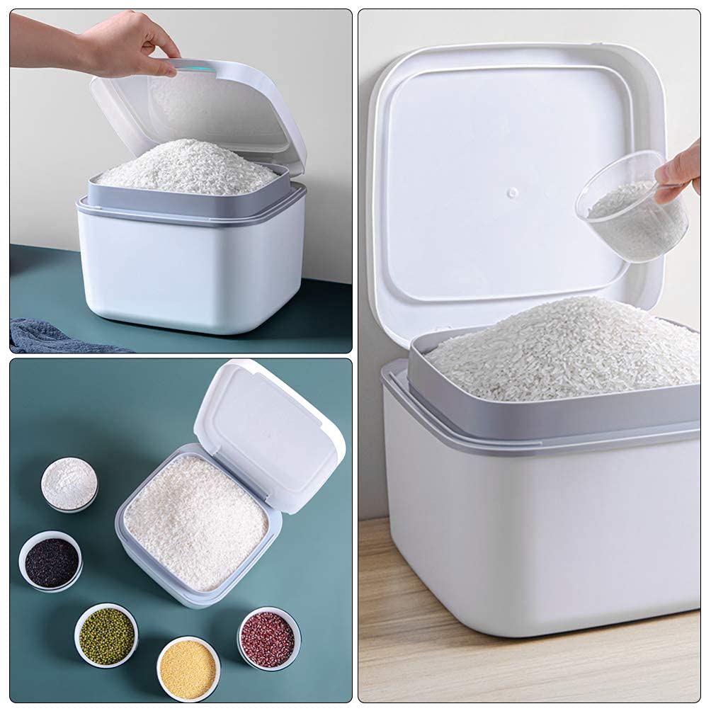BERTY·PUYI Contenedor De Almacenamiento De Arroz Contenedores De Cereales Dispensador 5 KG Contenedores Herméticos De Almacenamiento De Alimentos Contenedores De Almacenamiento De Despensa De Cocina