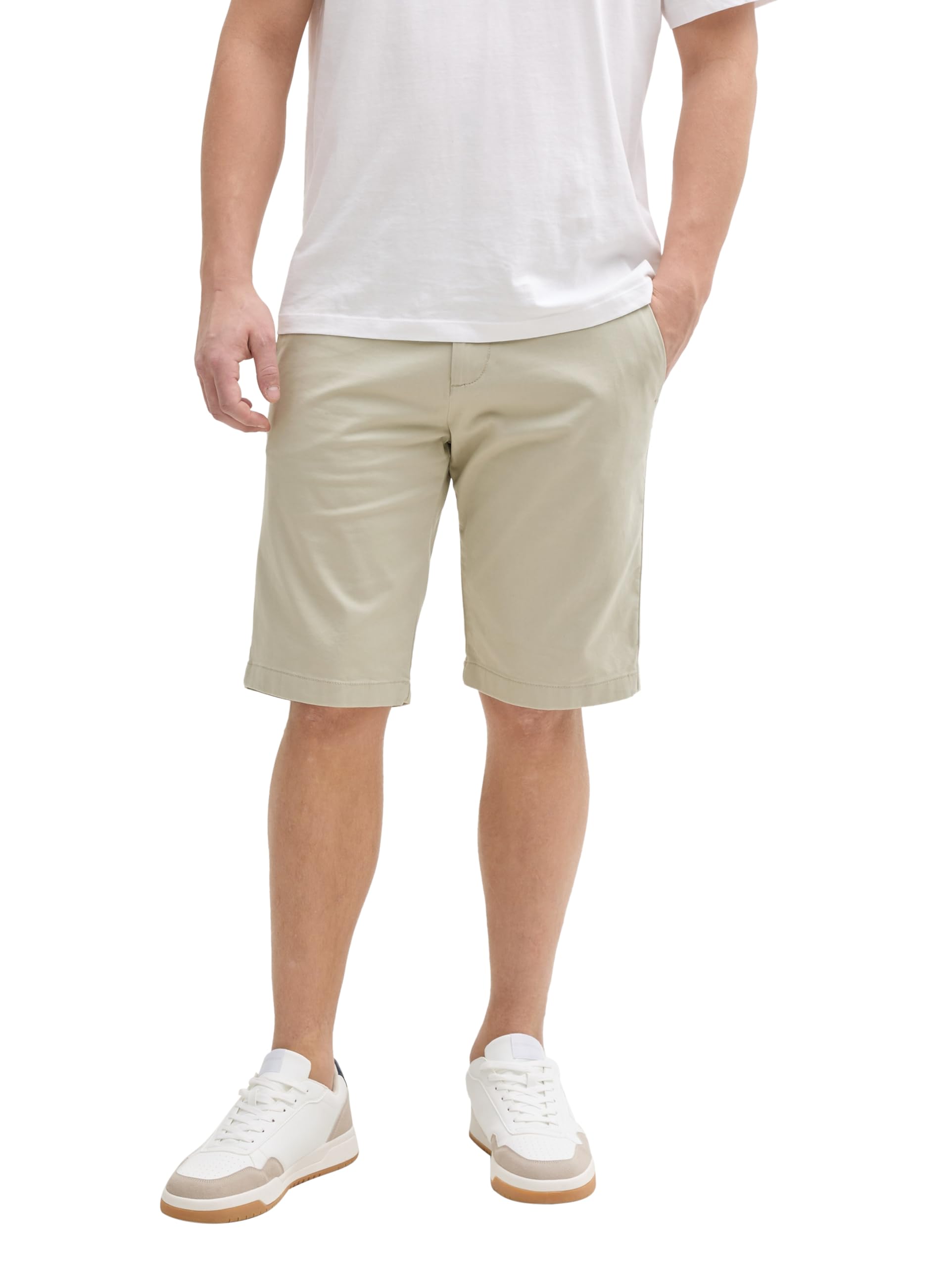 TOM TAILOR Denim Men's 1044833 Bermuda Shorts, 35723-Beige Abbey Stone, L