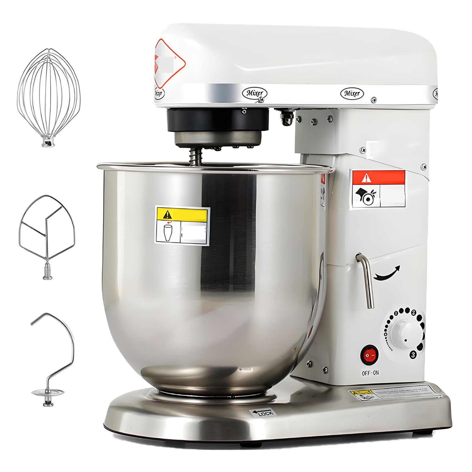 Mélangeur planétaire robuste 10 L 110 V avec bol et 3