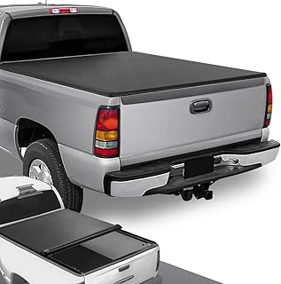 DNA Motoring TTC-RU-033 Soft Vinyl Roll-Up Tonneau Cover Compatible with 1999-2006 Silverado Sierra 1500 2500 3500 & HD Models 6.5Ft Fleetside Bed, Black