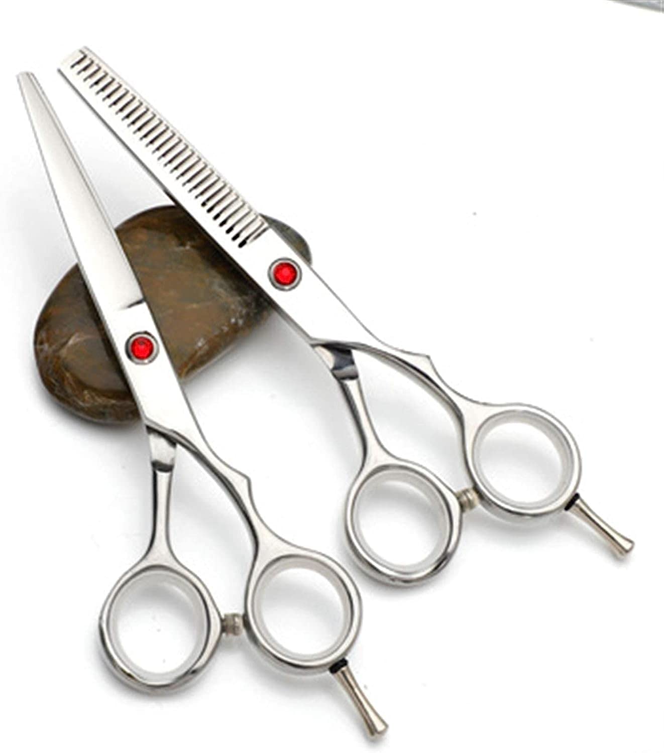 Hair Scissor,Hairdressing Scissors Thinning Hair Cutting Teeth Shears Professional Barber Stainless Steel Haircut Scissors-6.0 Inch