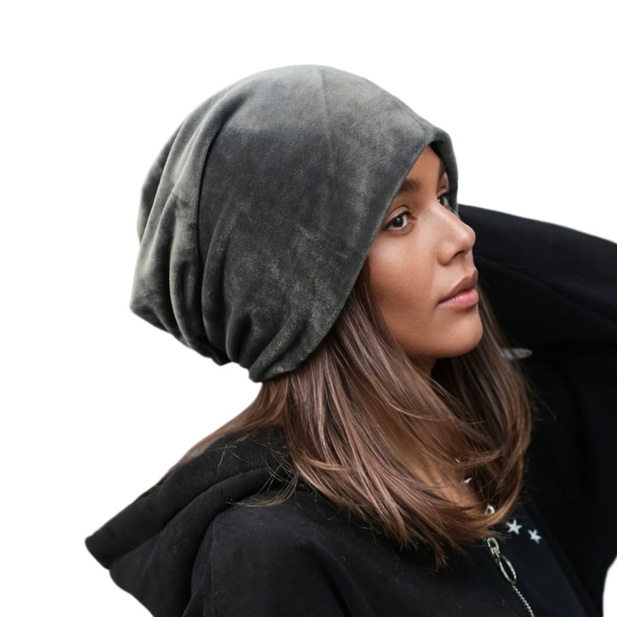 UbdehL Women's Velvet Beanie Winter Korean Fashion Hats Cap Warm Stretch Headwear Soft Skull