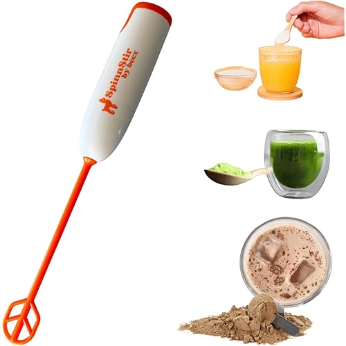 Spinnstir by Becx Drink Mixer Portable Handheld For Protein Powder Pre-Workout Mushroom Coffee Greens Superfood Collagen Powder Milk Powder Hydration Packet Flavor Mixes Easy Clean Less Mess
