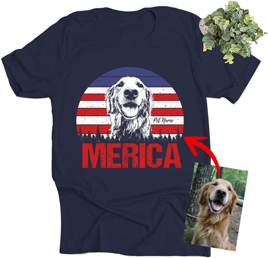 Pawarts Merica Shirt Personalized Dog Shirts - Dog Dad Shirt for Men Father Day Dog Dad Shirt…