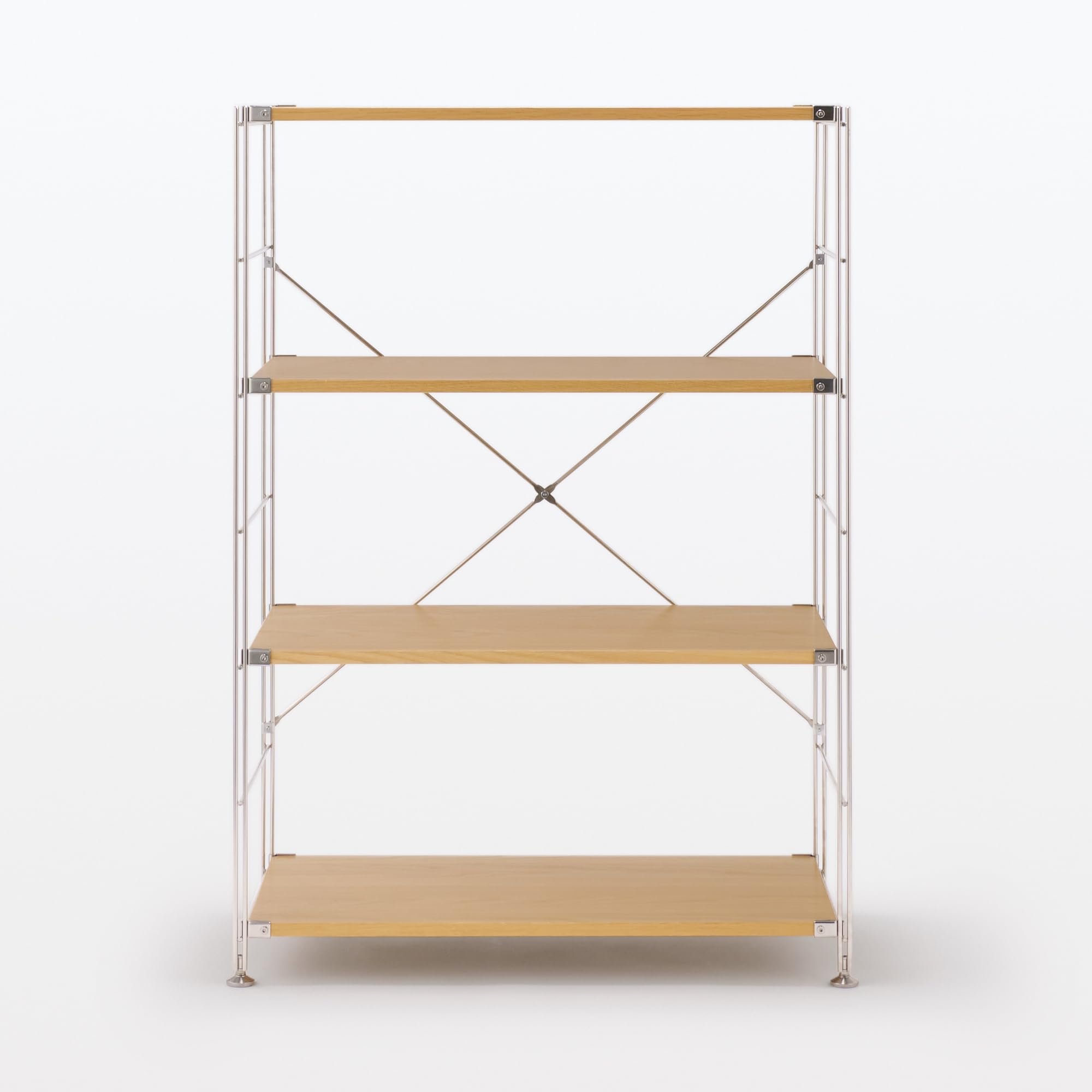 Amazon｜無印良品 ステンレスユニットシェルフ オーク材棚セット