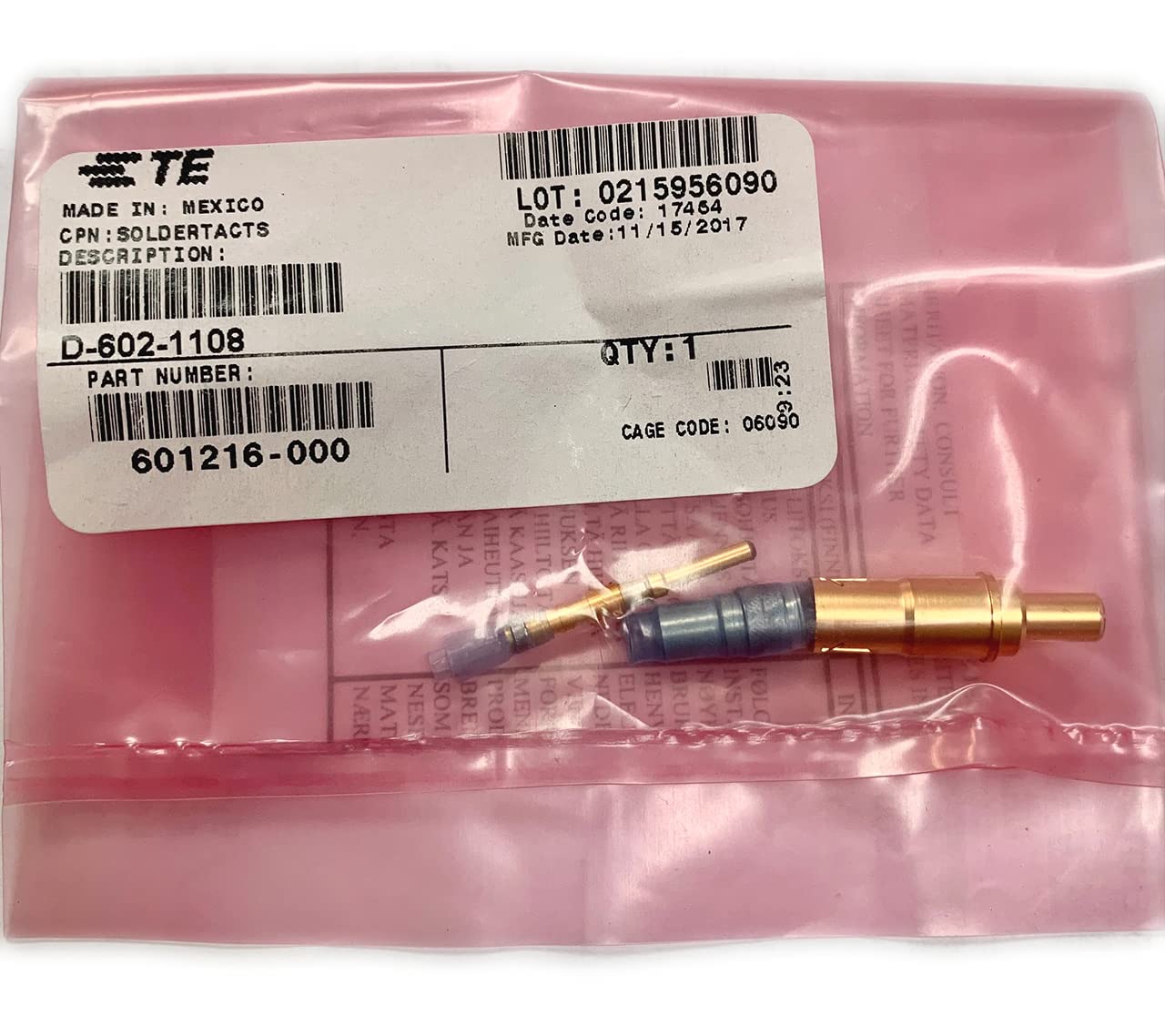 AVLIS-CO D-602-1108 Contact SKT 8 Size Solder ST Cable Mount - Bulk