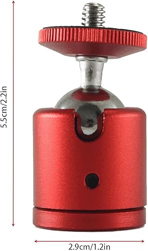 Miniatura 3 de EXMAX Mini cabeza de bola giratoria de trípode de 14 pulgadas, montaje en base de rosca de tornillo de 360 grados, cuerpo de aleación de aluminio,