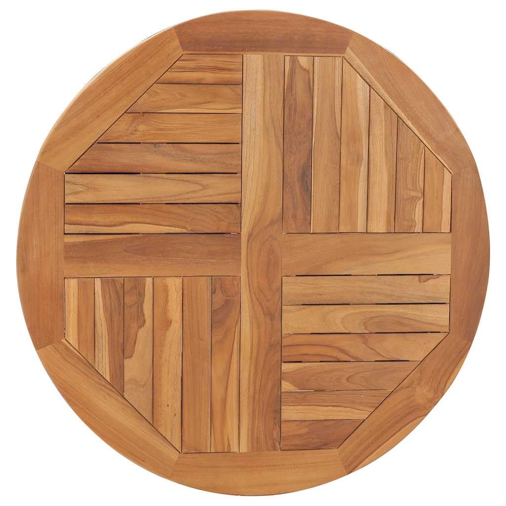 vidaXL Dessus de Table Rond Remplacement Plateau de Table de Salle à Manger Table à Dîner Restaurant 2,5 cm 80 cm Bois de Teck Solide