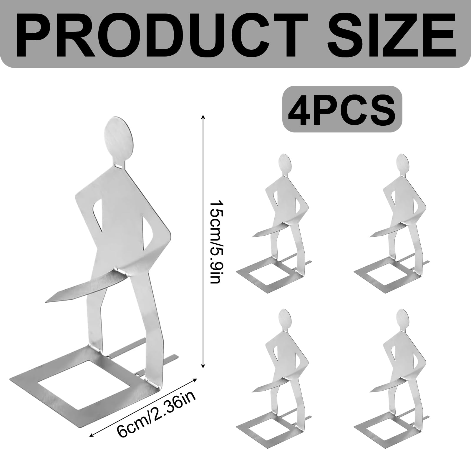 4 Pezzi Divertenti Porta Hot Dog, Supporto for Salsicce da Barbecue in Acciaio Inossidabile, Creativo in Piedi a Forma di Uomo per Salsicce, Accessori per Barbecue Portatili e Innovativi