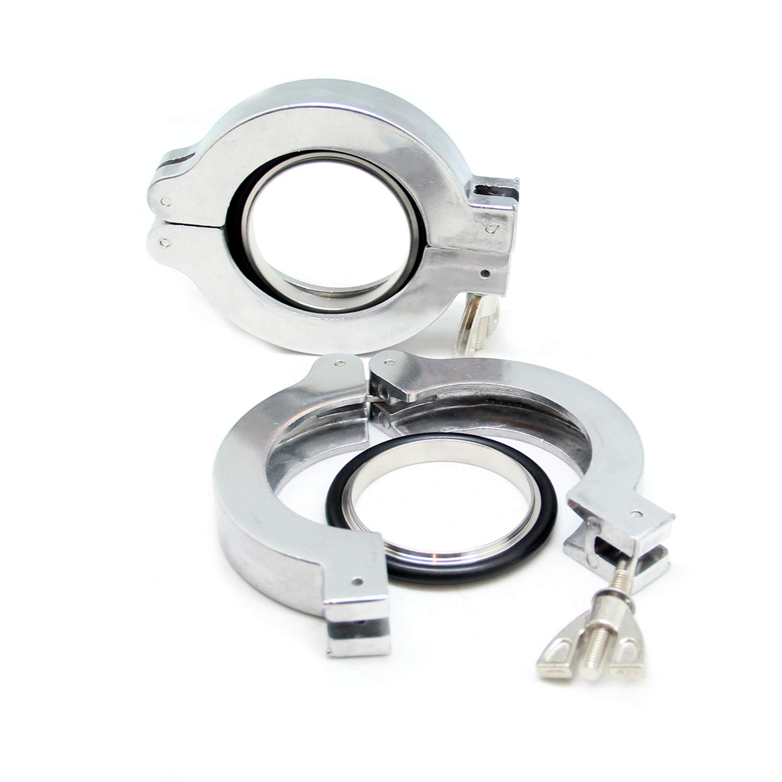 QiiMii KF-40 Aluminium Wing Nut Hinge Clamp with FKM O-Ring and SS304 Center Ring, 2 Pack