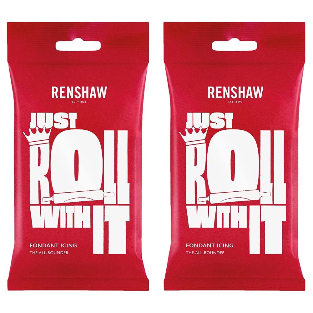 Renshaw Just Roll With It Fondant Icing - White, 1 kg (Pack of 2)