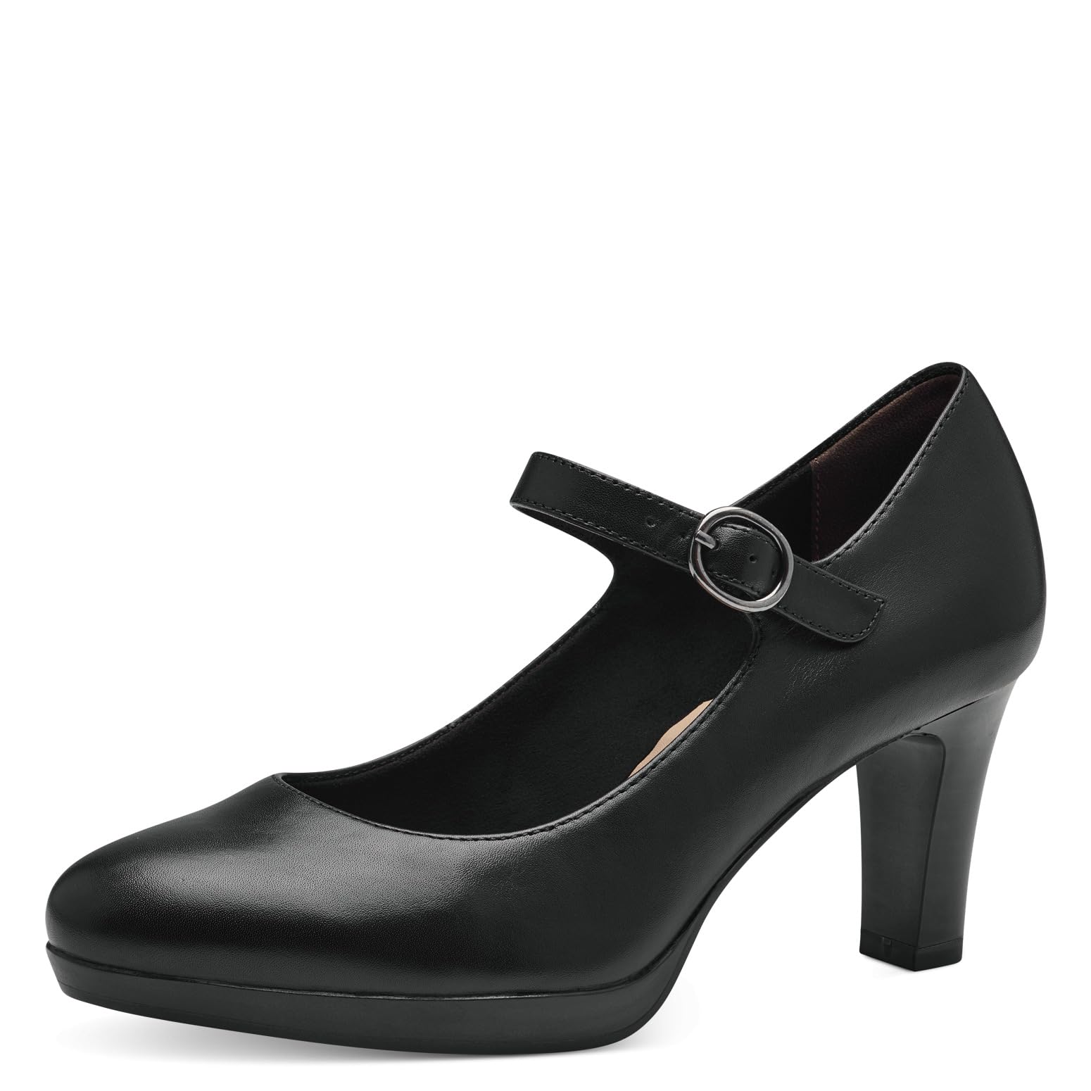 Tamaris Women's leather pumps with block heel black 5 UK