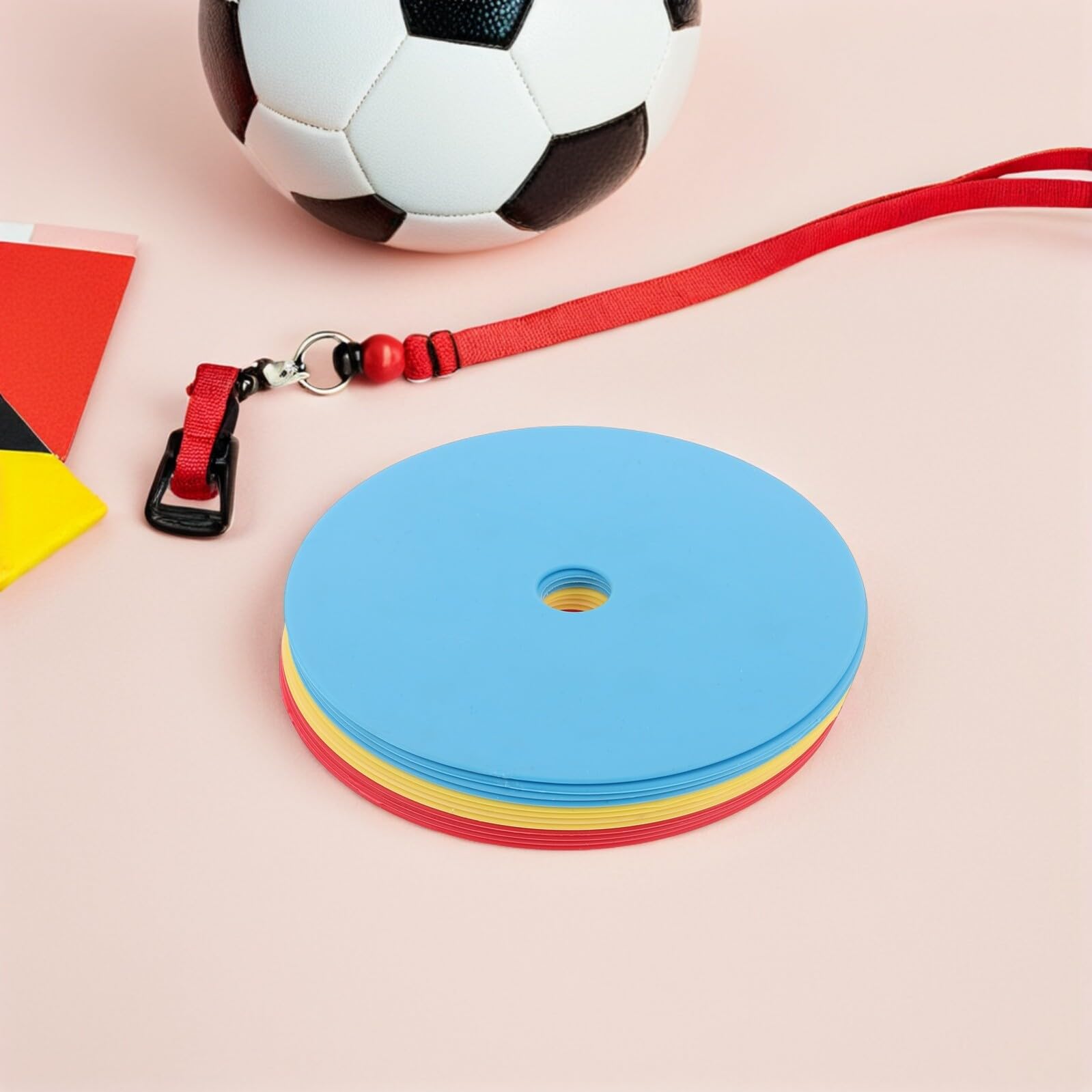 12pezzi Coni Piatti Dischi per Allenamento Agilità Cerchi Marcatori da Terra per Campi Sportivi Calcio e Football Attrezzature per Gioco di Gambe da Tennis