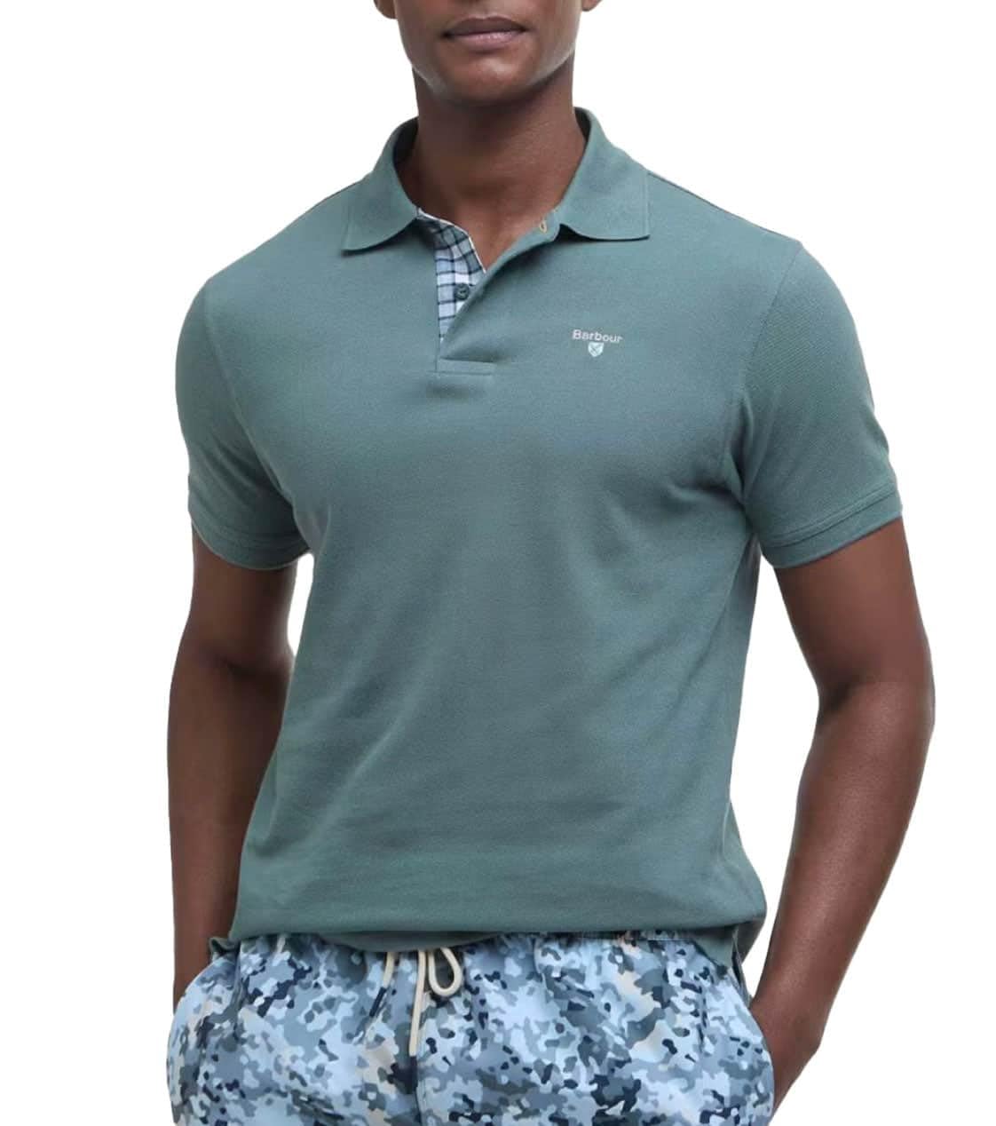 Barbour Mens Tartan Pique Polo Vintage Teal (UK, Alpha, M, Regular, Regular, Vintage Teal)