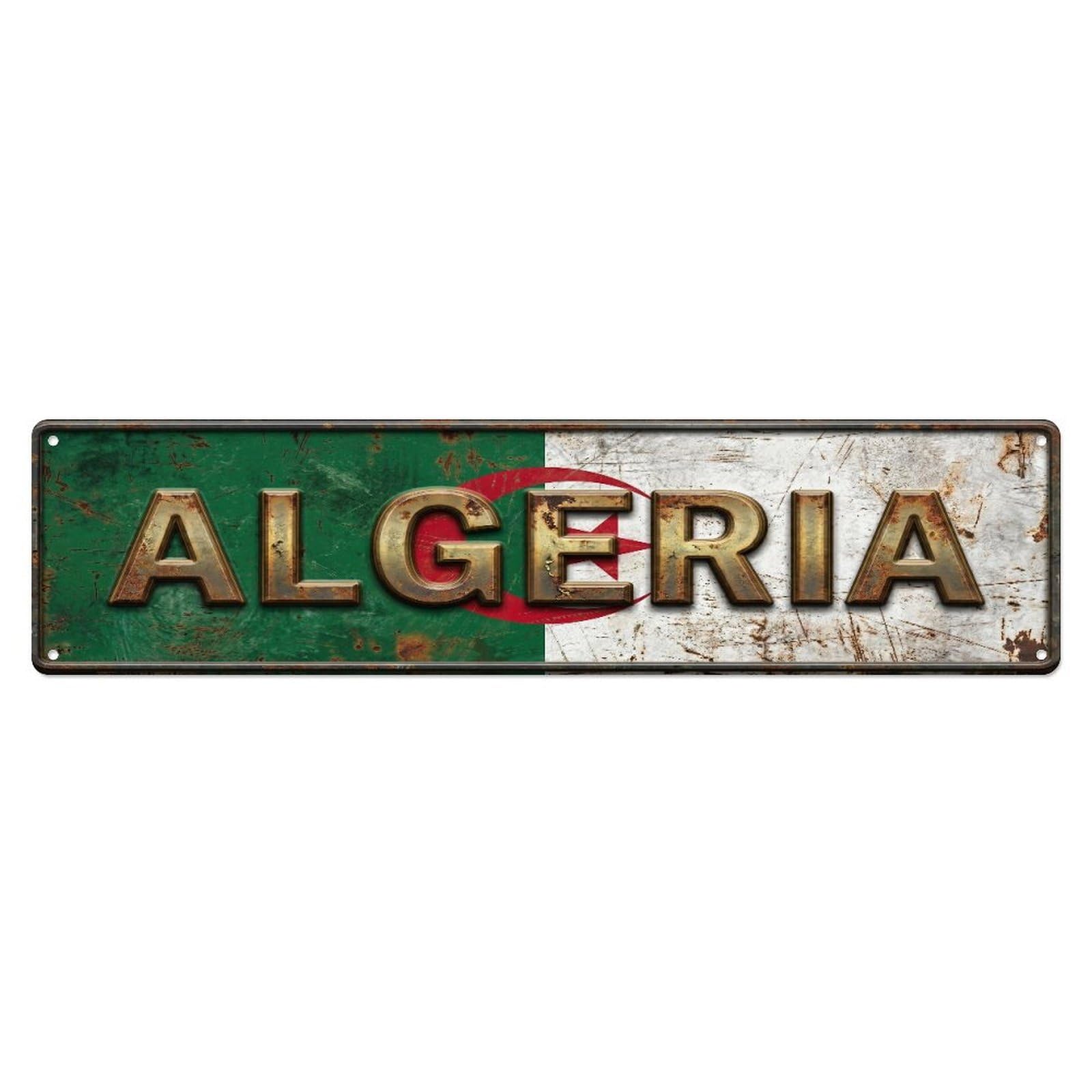 Xanthor Style Metal Tin Sign Vintage Algeria Flag Pattern