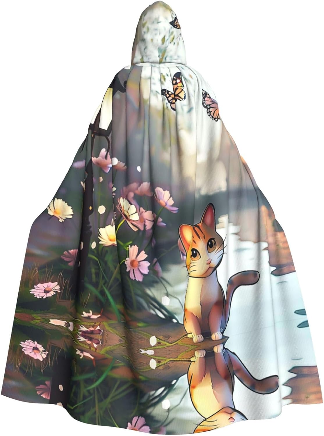 Butterfly and Cat Unique Darkness Poncho Shawl - Customizable Wearable Blanket for Women, Perfect Halloween Costume Accessory, Knight, Akatsuki, and More