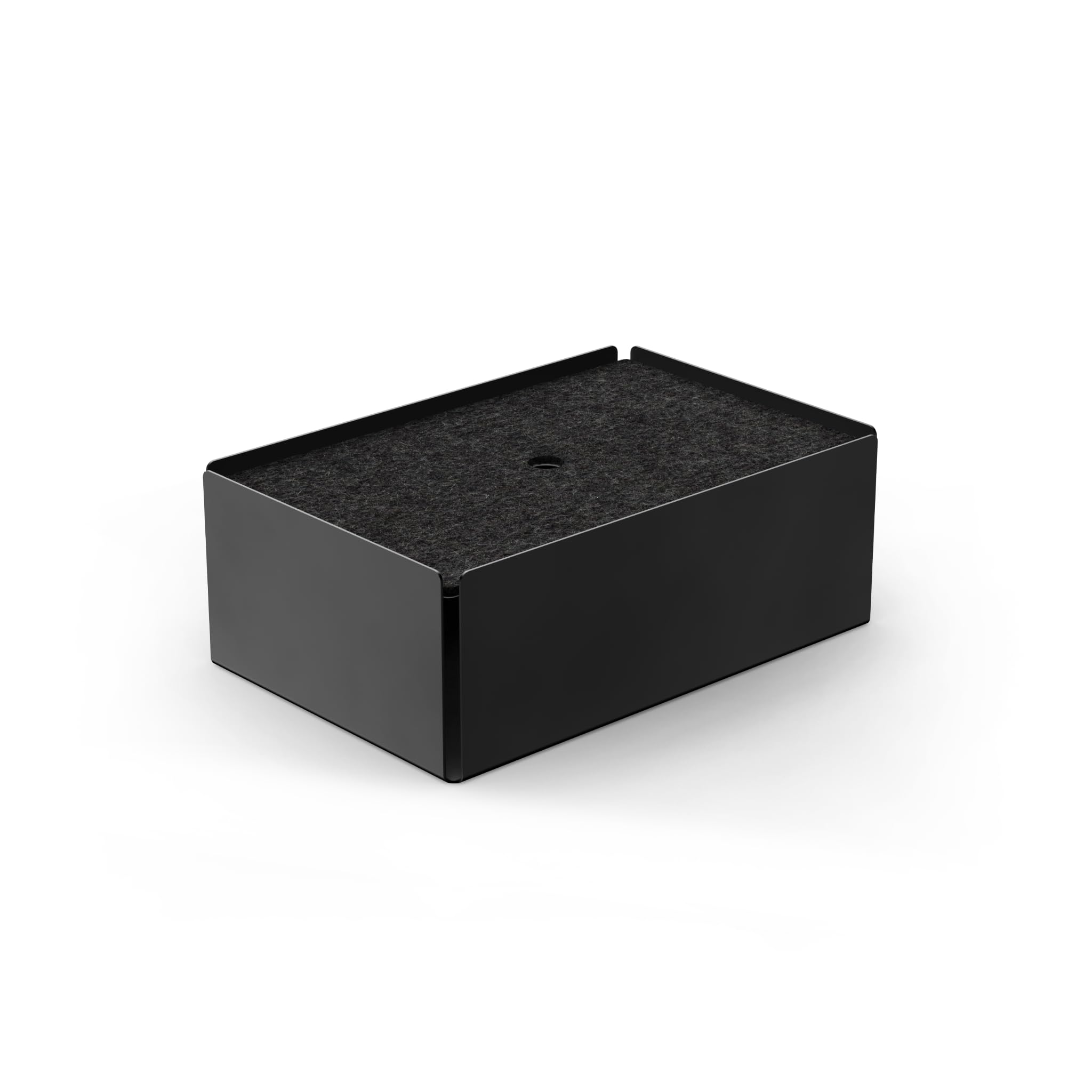 Charge-Box Design Ladestation, Schwarz/Filz Granit | Kabelmanagement-System, Filz- oder Korkauflage, Wandmontierbar, Pulverbeschichteter Stahl, made in Germany