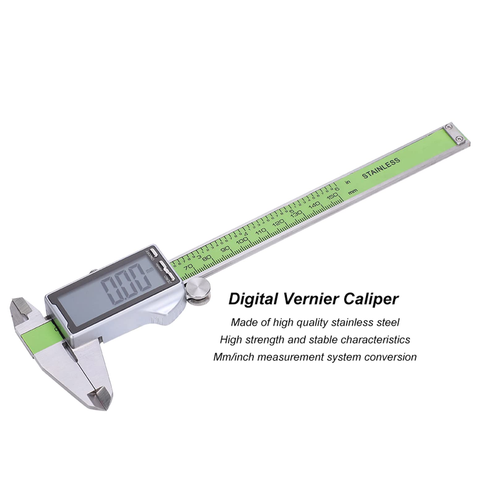 Calibrador Vernier Digital Medidor de Regla Electrónica de Acero Inoxidable Preciso para Medición de Bricolaje (150mm)