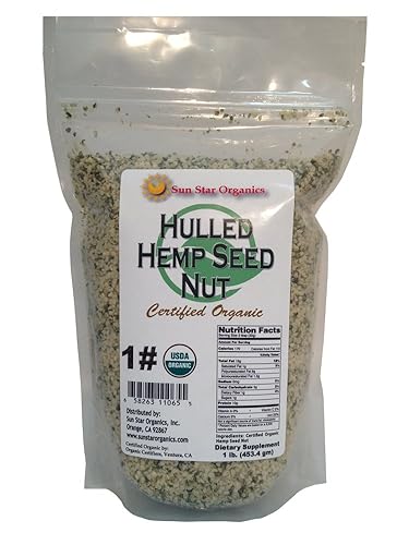 Semillas de cáñamo orgánicas certificadas, bolsas de 16 onzas