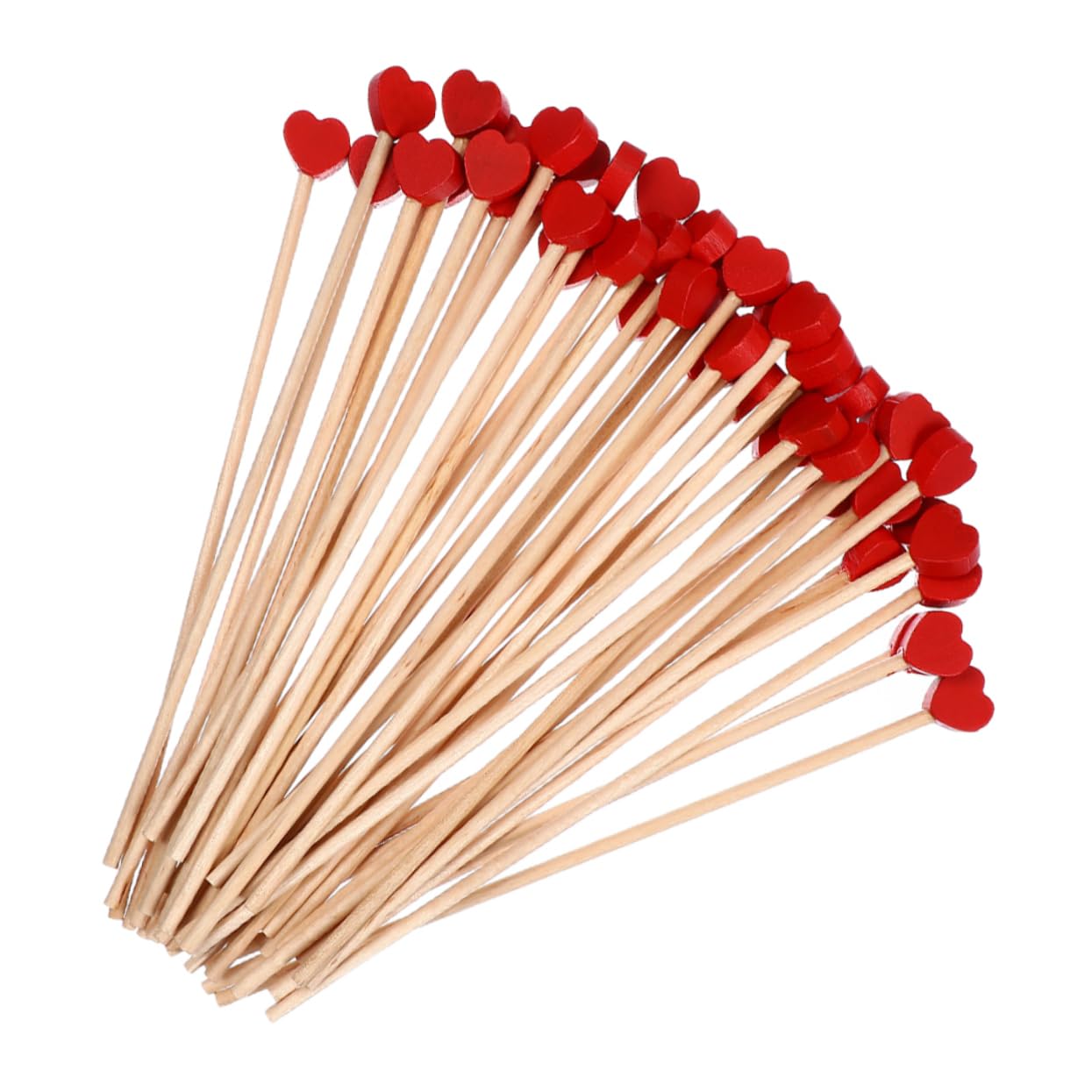 PRETYZOOM Wooden Stirrer Sticks 200pcs Heart Shape Drink Stirrers for Christmas Wedding Holiday Cocktails