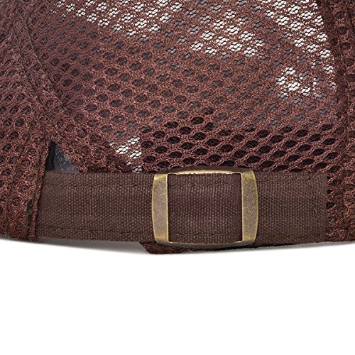 Image of VOBOOM Men Breathable Mesh Summer Hat Adjustable Newsboy Beret Ivy Cabbie Flat Cap