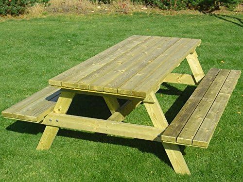 Checo LTD 180 x 150 x 70cm GARDEN WOODEN PICNIC TABLE WITH BENCHES - PERFECT FOR OUTSIDE
