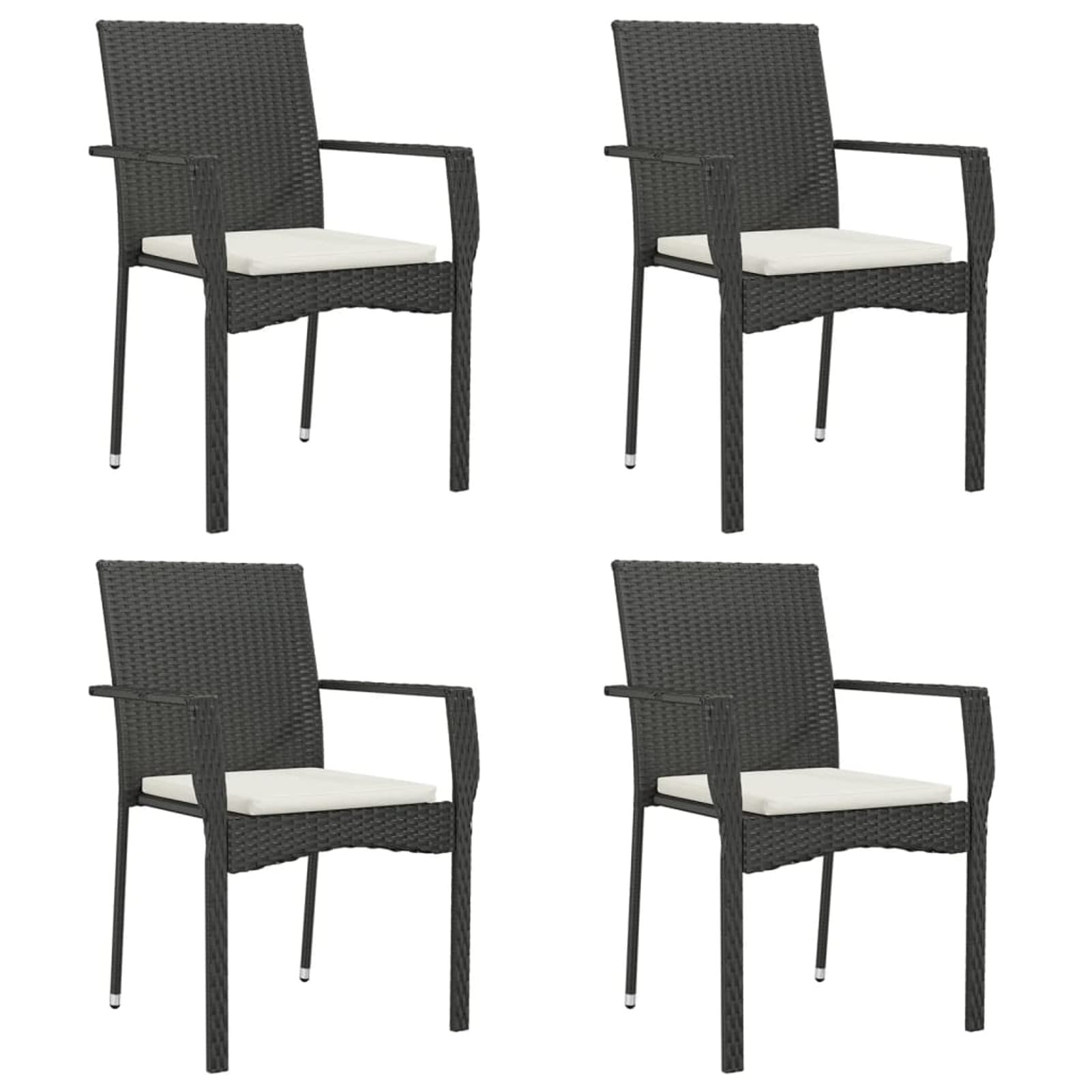 3184988 Set da Pranzo da Giardino 5 pz Nero con Cuscini in Polyrattan Testata in Legno,Testata Letto Matrimoniale Muebles Dormitorio Spalliera Letto Testiere per Letto Matrimoniale
