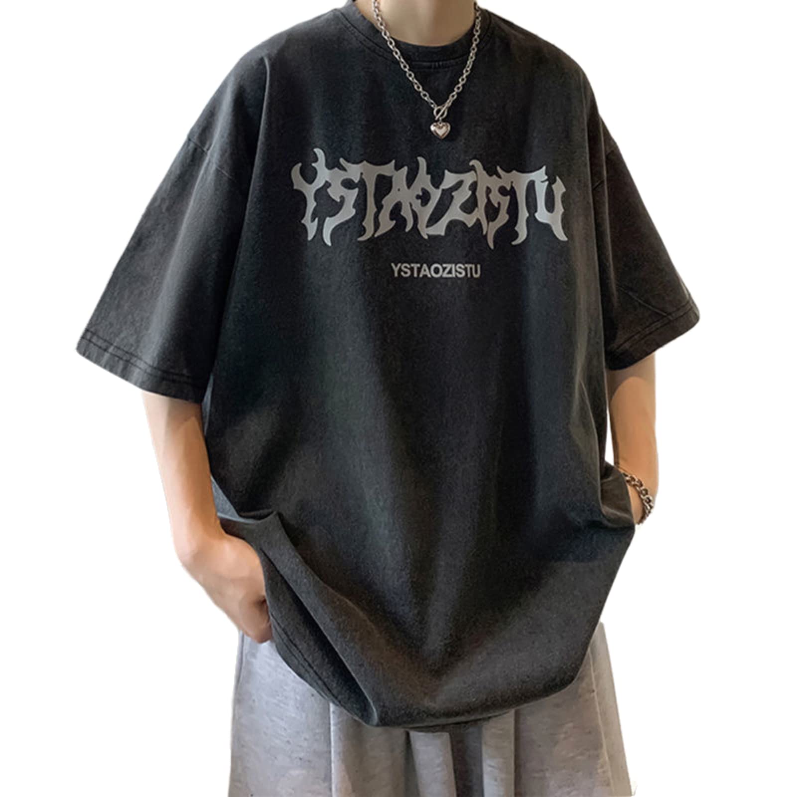 Uomo Donna Y2K Goth T-Shirt Vintage Gothic Lettera Grafica