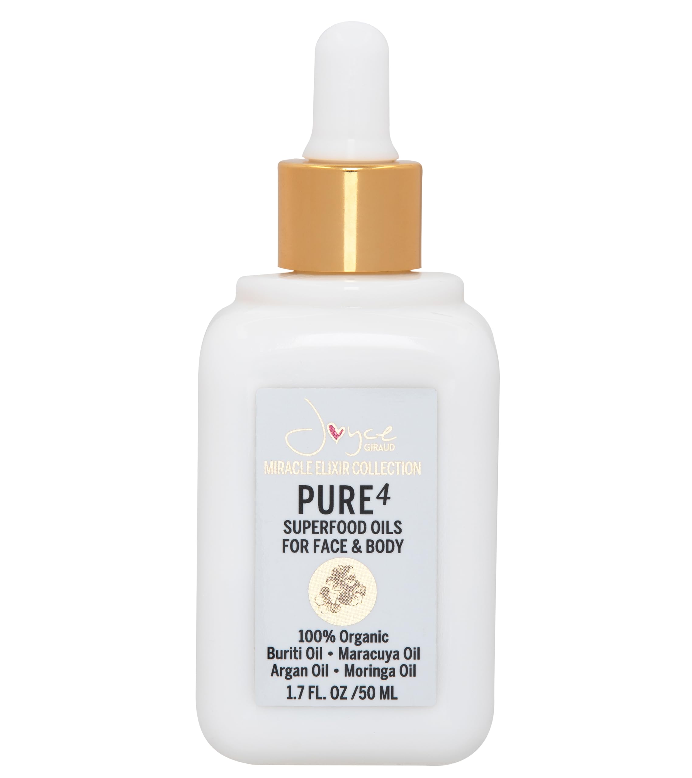 Joyce Giraud Pure4 Face & Body Superfood Oils, 100% Organic, Suitable for All Skin Types, 1.7 Fl. Oz