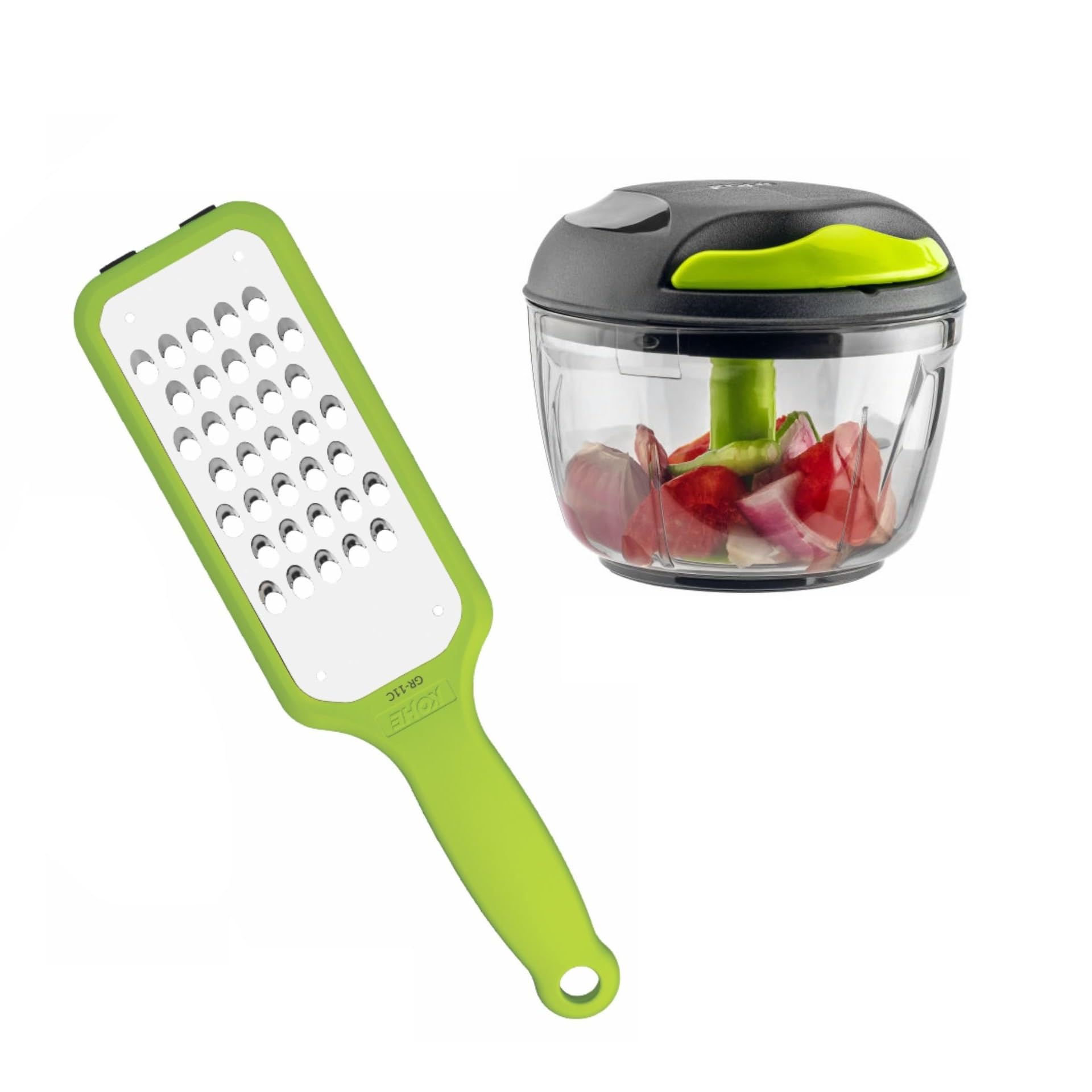 Kohe Manual Food Chopper 400ml with Grater Coarse Edge GR-11C (269mm) | Assorted Color | Multipurpose (Small, 400 ml, Green) ‎CR-400-image-27