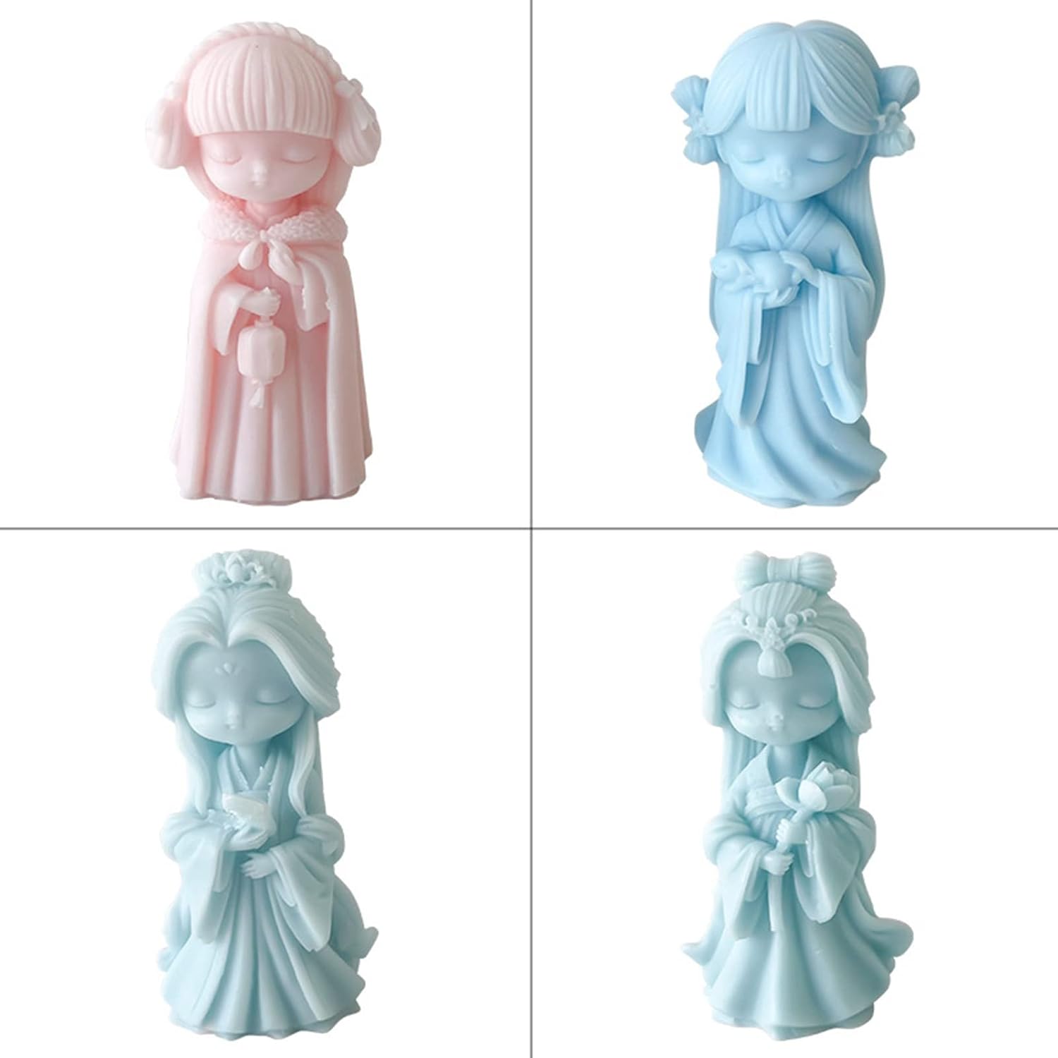 Doll Candle Molds for Candle Making Silicone Candle Mold Girls Epoxy Resin Casting Molds for DIY Crafts Candle Soap