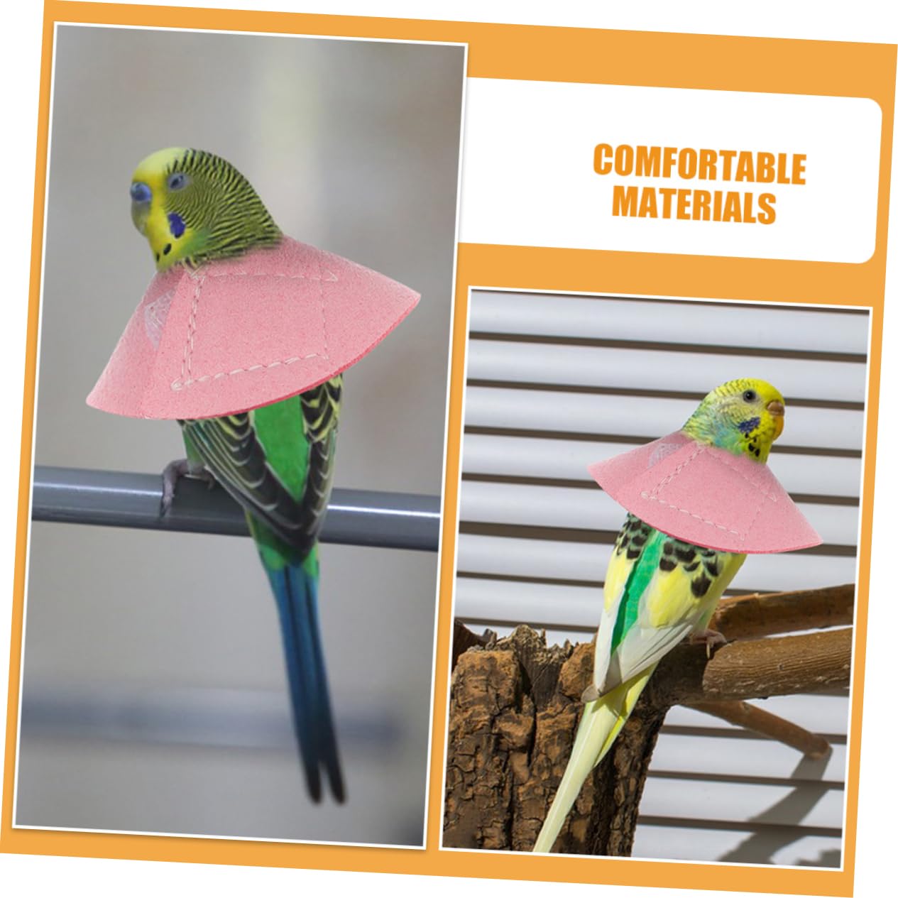 HANABASS Parrot Recovery Cones 4pcs Collars Soft Lining Parrot Cone Collar Neck Plucking